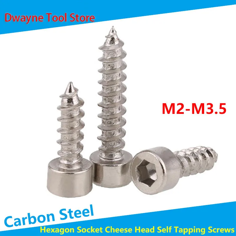 

【20Pcs】8.8 High Strength Hex Socket Head Cap Self Tapping Screws Hexagon Socket Self-tapping Screws M2M3M3.5