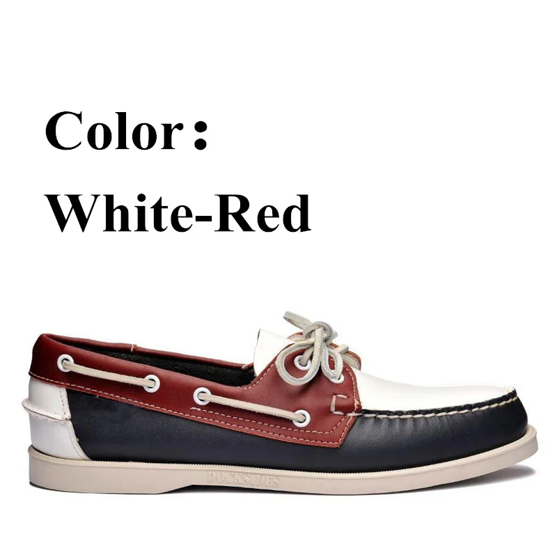 Men Genuine Leather Docksides Classic Boat Shoes,Men Designer Sneakers For Homme Femme Black Brown Navy Blue Brown Loafers Y027