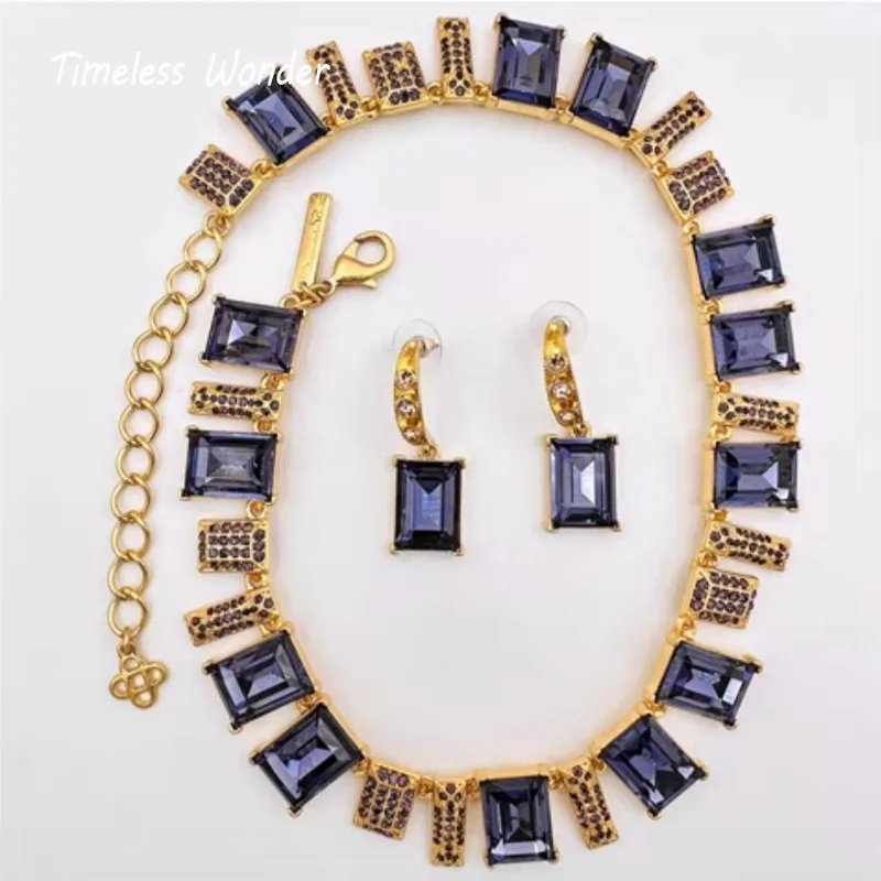 Набор женских украшений с кристаллами и цирконом в средневековом стиле