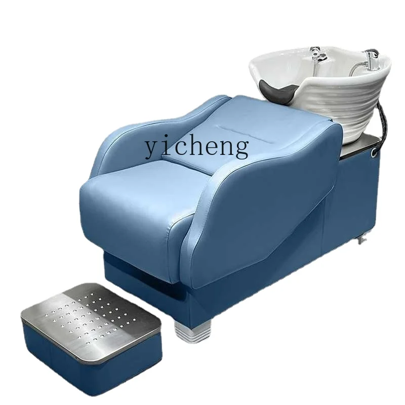 

Кресло-шампунь YY для парикмахерской, кровать для половинной промывки, высококачественная керамическая глубокая раковина, простая