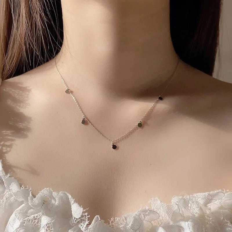 

TrustDavis модное ожерелье из стерлингового серебра 925 пробы круглые бусины женское ожерелье на годовщину Винтажные Ювелирные изделия D332