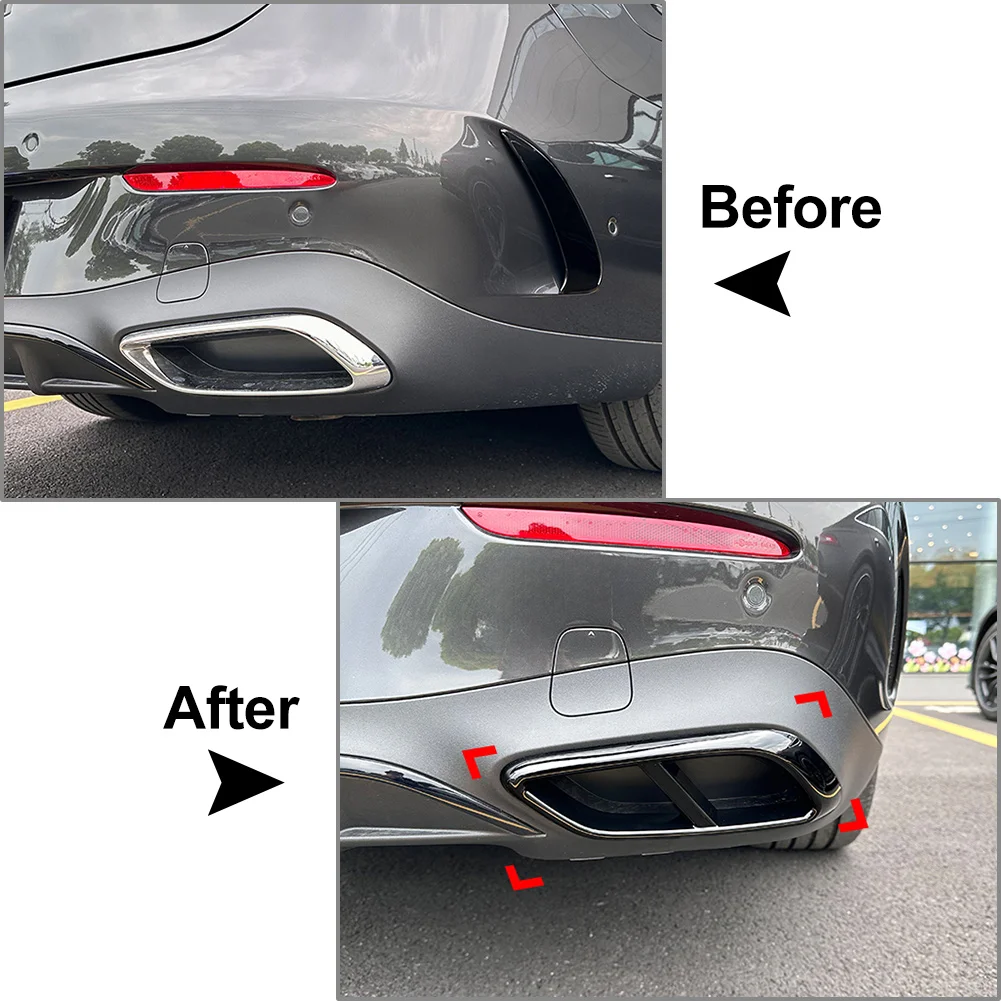 1 пара заднего бампера автомобиля выхлопная труба крышка накладка украшение для