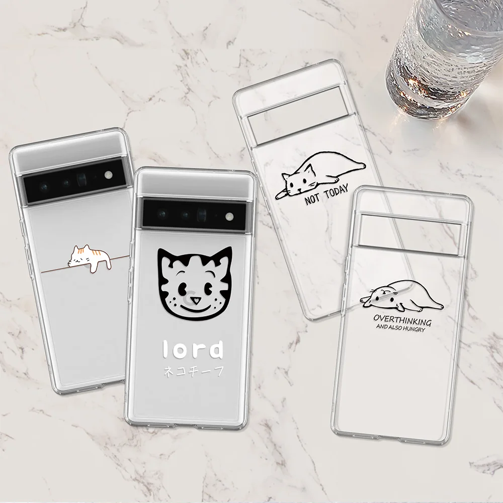 

Cute Animal Cat Case for Pixel 6a 7 Pro 6 6Pro 2 3 3a Soft TPU Back Shell Cover for Google 4 4a 5 5a 5G XL Transparent Fundas