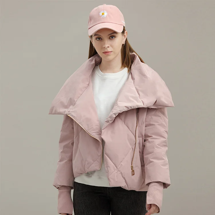 2022 White Duck Down Women's Winter Jacket Solid Color Short Casual Pie Overcome Women's Down Jacket enlarge