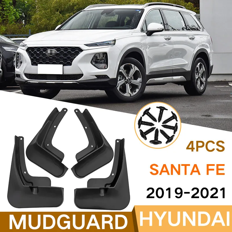 

MudFlaps FOR Hyundai Santa Fe 2019-2021 mudguar tyre car SplashGuards Fender Set Parts Front Rear special Automotive Accessories