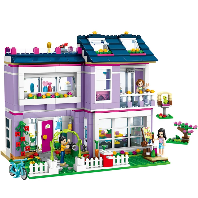 

787 Piece 41347 Bricks City Stephanie Olivia Emma House Friends City Resort Model Building Blocks Birthday Christmas Gifts Toys