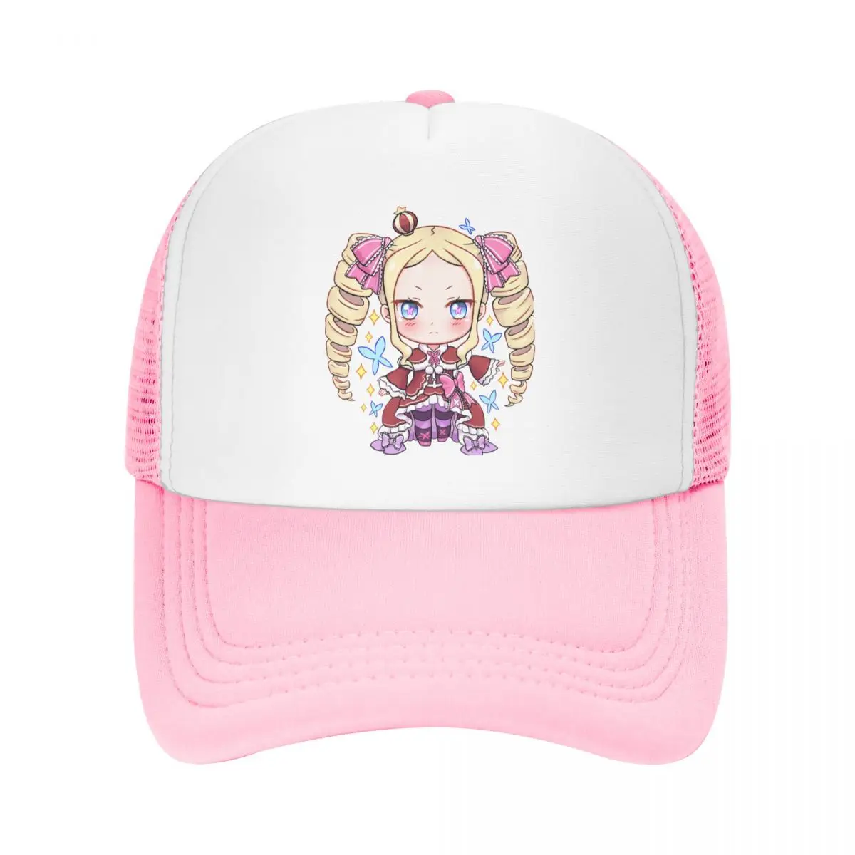 

Cute Librarian Classic Trucker Hats Re Zero Starting Life in Another World Anime Mesh Net Baseball Cap Kpop Snapback Caps