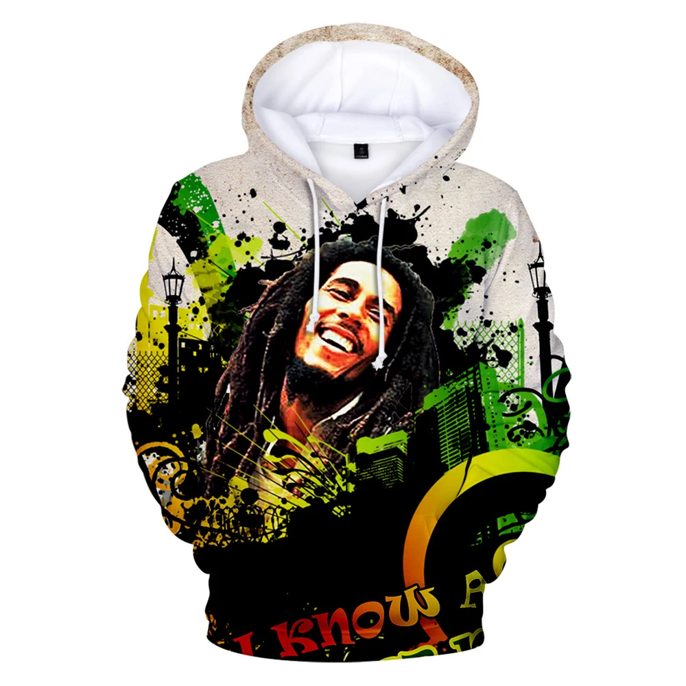 

2023 Hip Hop Bob Marley 3D Hoodie Men's and Women's Reggae Sweatshirt Printed Pullover Unisex Fashion Top