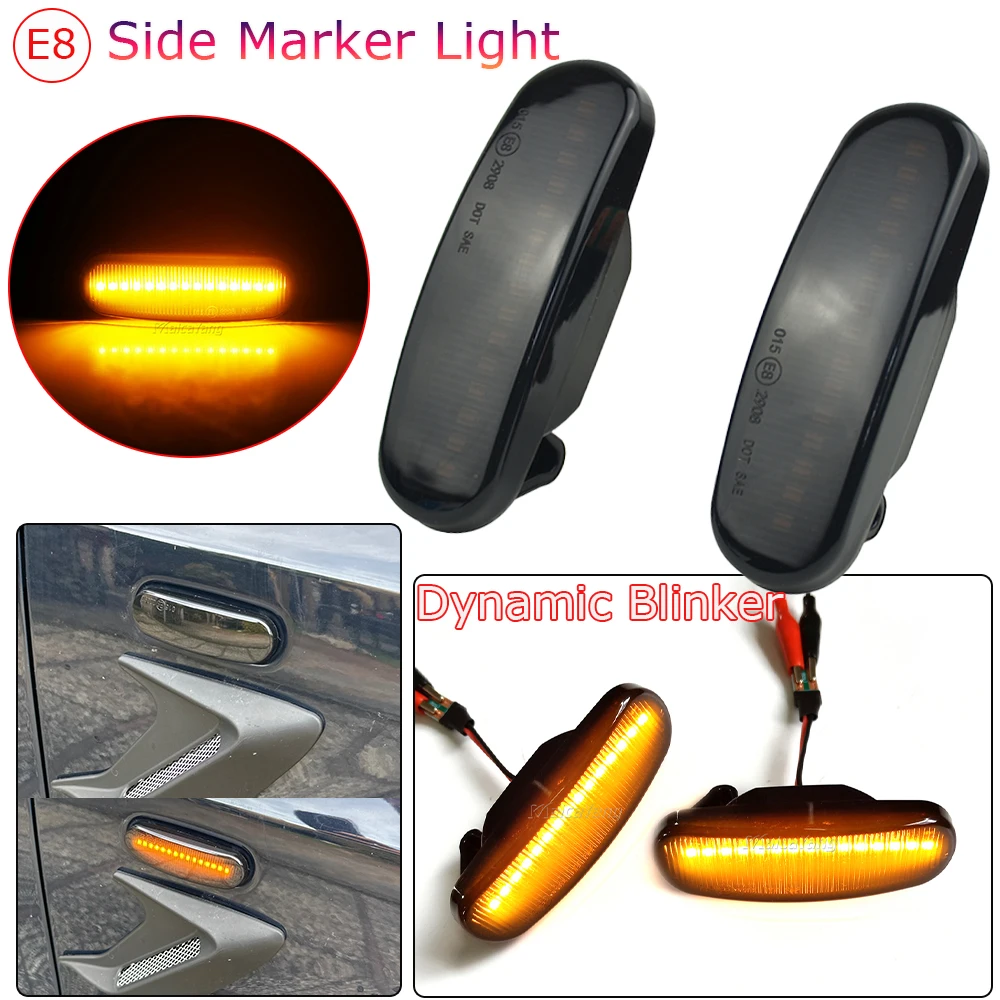 2Pcs Dynamic LED Turn Signal Side Marker Light Repeater Lamp For Fiat Panda 169 Grande Punto Inkl Evo Doblo Fiorino Linea Idea