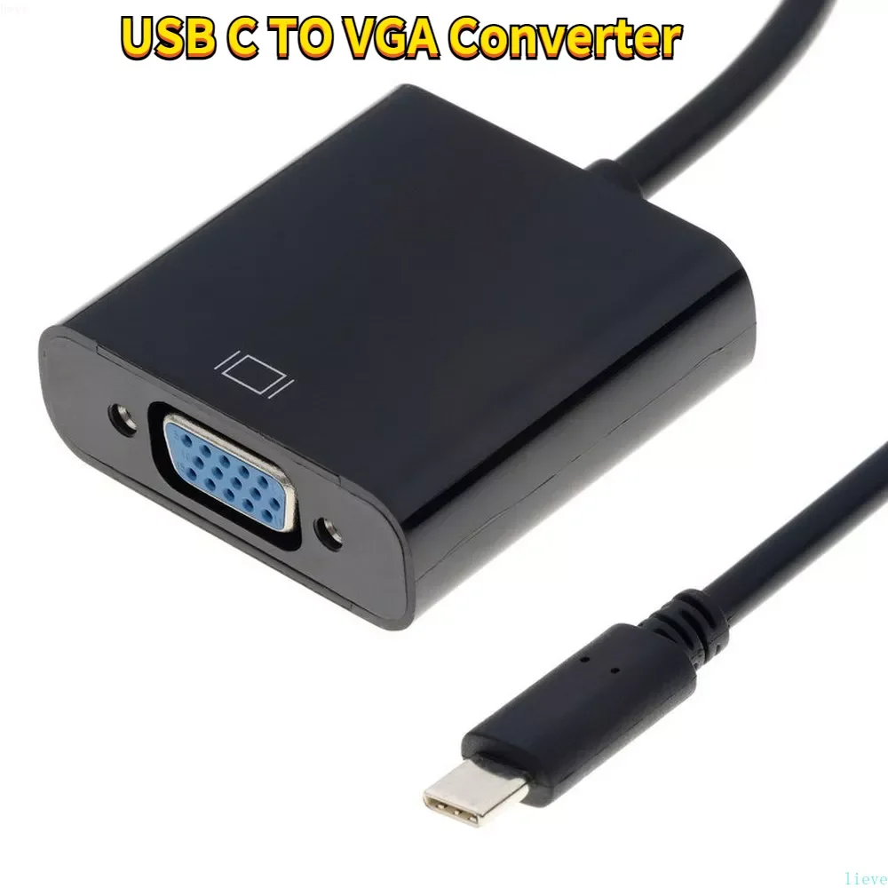 

USB C To Female VGA Converter Cable ,1080p full HD Visuals USB3.1 to VGA Adapter for MAC Air 12-inch Huawei HP Google Computer