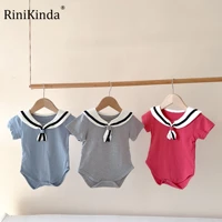 rinikinda newborn baby clothes summer short sleeve baby bodysuits clothes sailor collar toddler infant jumpsuits bodysuit