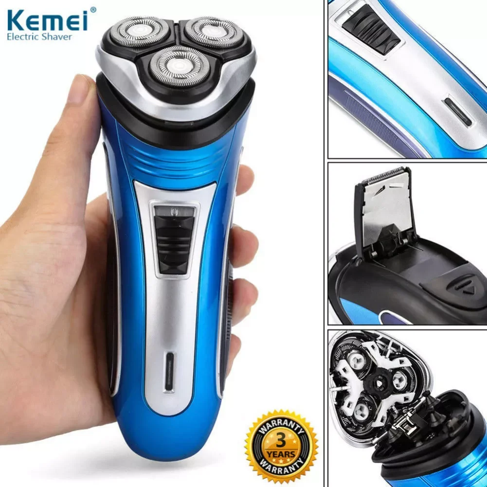 

NEW2023 Rechargeable Shaver 3D Triple Floating Blade Heads Shaving Razors Men Beard Washable Trimmer Machine Shaving Accessory