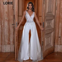lorie modern white long dubai evening dresses v neck a line tulle prom party dress side split abendkleider vestidos de festa