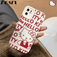 sanrio hello kitty case for iphone 13 12 11 pro max xs xr 8 7 plus cases y2k women girl aesthetic cover protective kawaii luxury