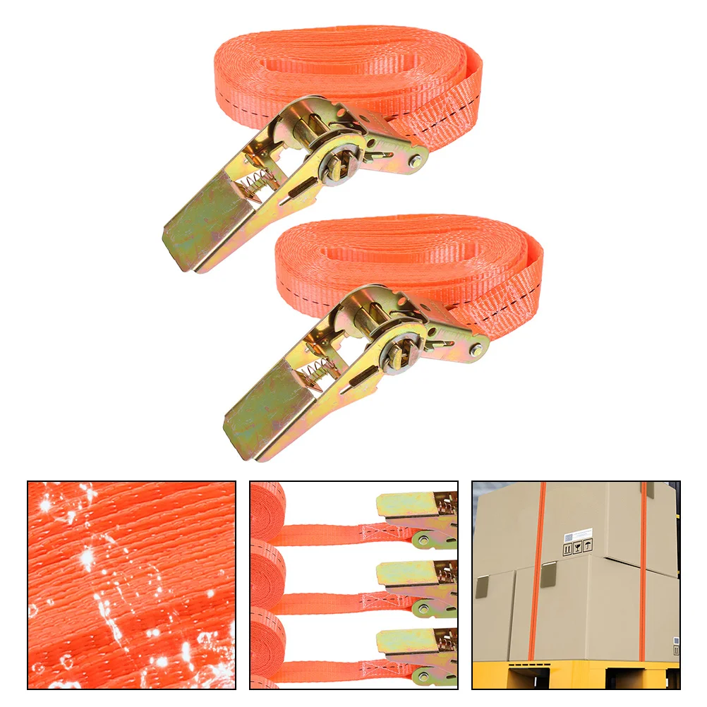 

2 Pcs Ratchet Tie Down Straps Lashing Straps Heavy Duty Cam Lock Buckle Straps
