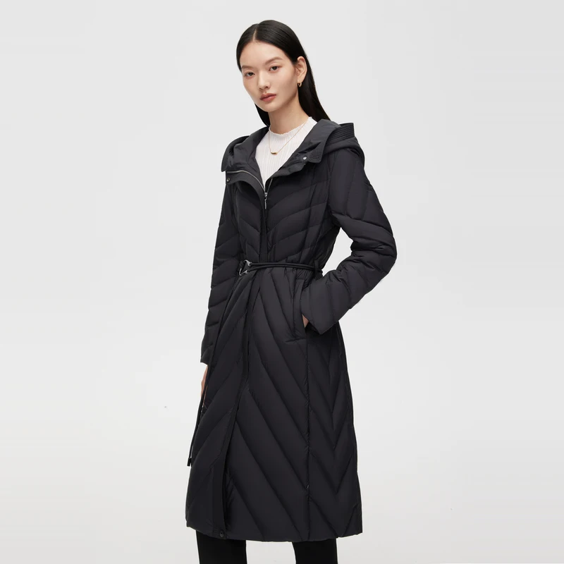 Фото BOSIDENG пуховик для женщин Smart Casual теплая длинная куртка куртка с капюшоном 90% куртка на гусином пуху высокого качества №2