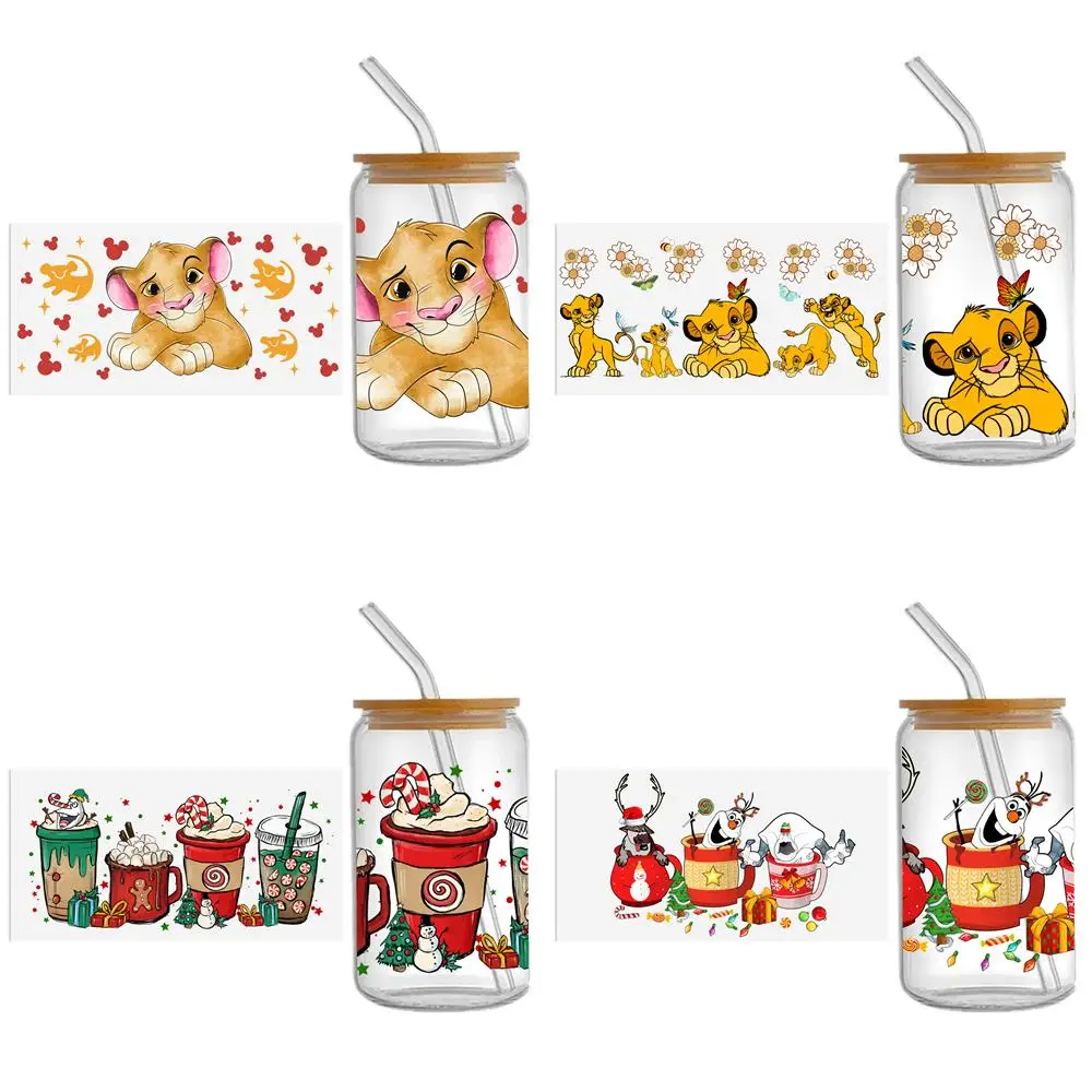 

Наклейка на чашки Disney «Король Лев», переводная наклейка на стаканы 16 унций, самоклеящаяся, водонепроницаемая, с УФ-защитой от историй игрушек, с логотипом «сделай сам»