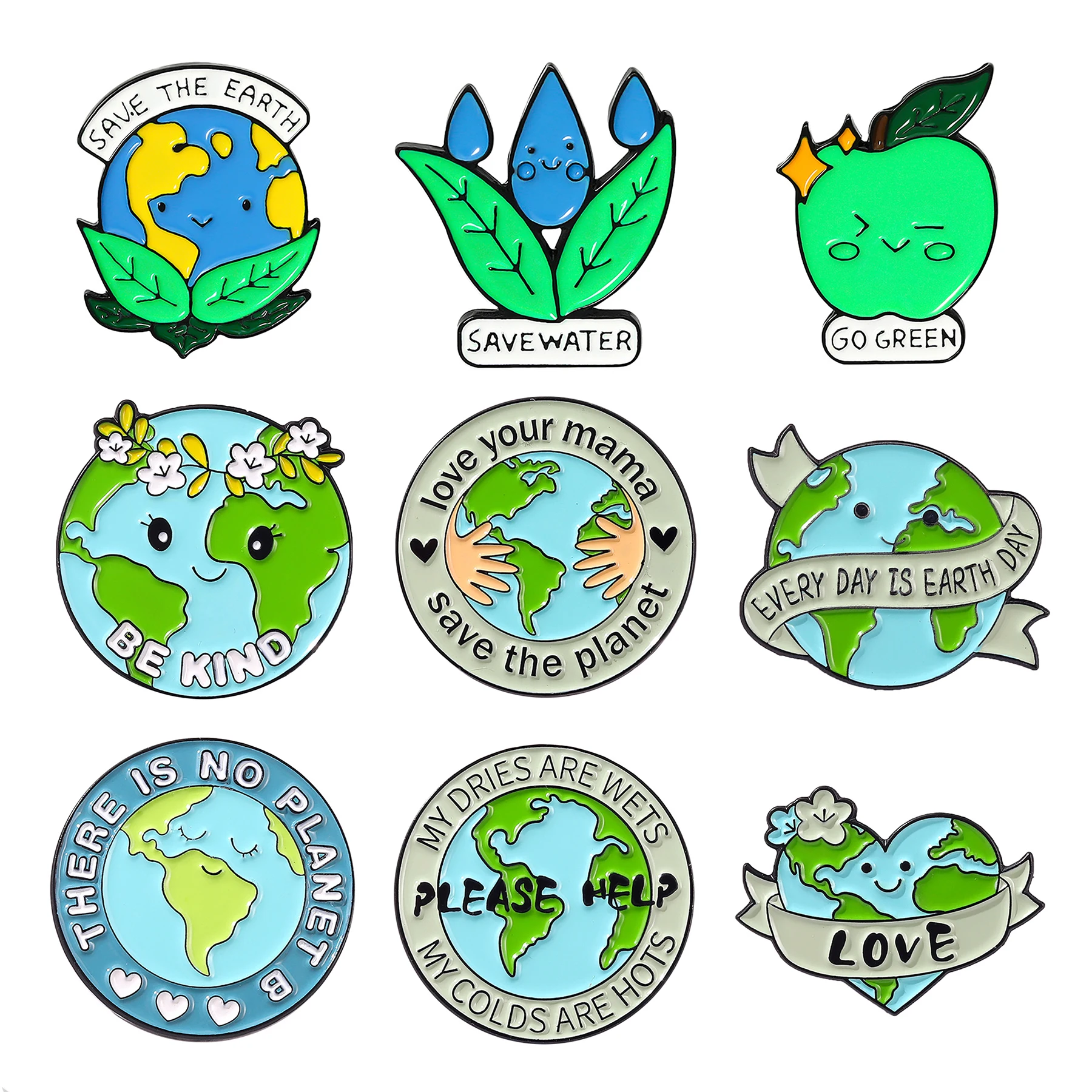 

Save Earth Brooch Save Water Brooch Environmental Brooch Protection Earth Environment Brooch Badge Save Earth Lapel Pin