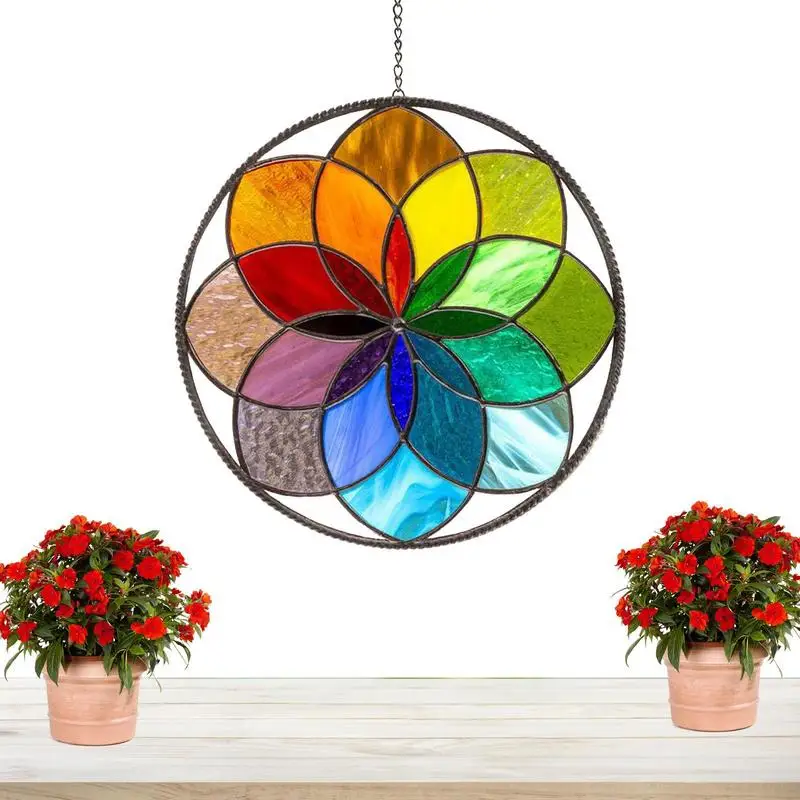 

Hanging Wind Spinner Acrylic Rainbow Spinner Hanging Garden Decoration For Indoor Outdoor Rainbow Multi Color Windcatcher