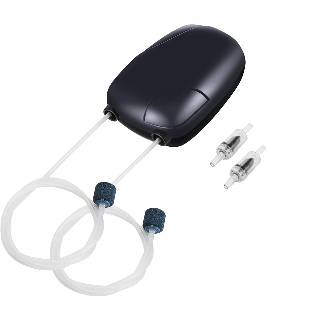 

Fish Tank Accessories Aquarium Air Pump Single and Double Head Oxygen Pump Set Energy Saving Low Power Mini 220-240V EU Plug