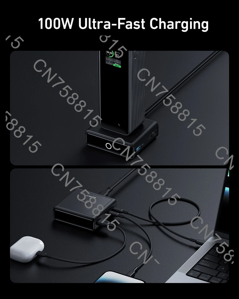 Фото Для быстрой зарядки Power Bank Prime используется зарядная база Anker 100W, оснащенная 4 портами для ноутбуков и совместимостью с MacBook. №5