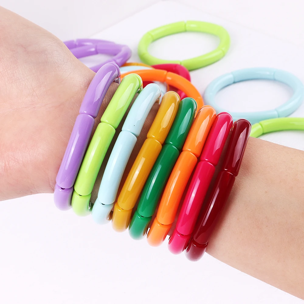 3 шт. женские винтажные браслеты из акрилового бамбука