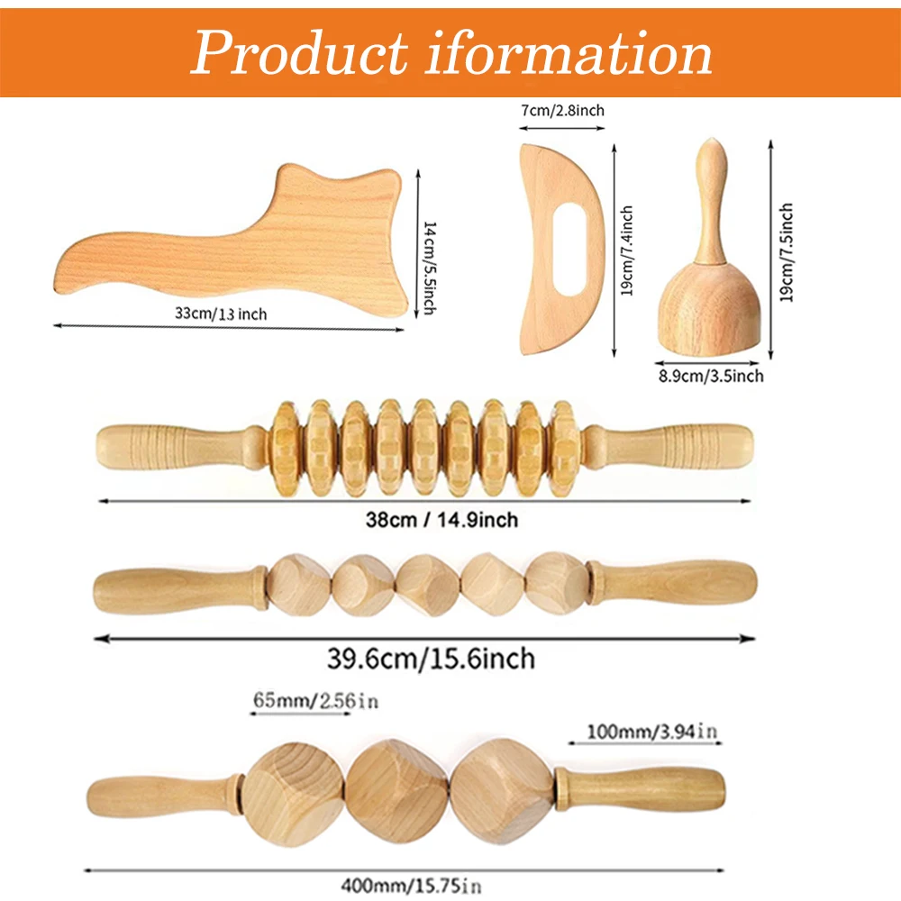 

Wood Therapy Massage for Body Maderotherapy Colombiana Anticellulite Sculpting Maderoterapia Kit Lymphatic Drainage GuaSha Tools