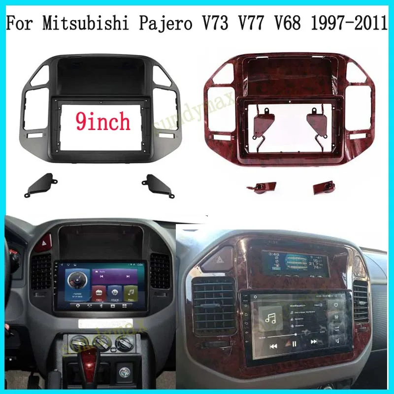 

9-дюймовая 2din Автомобильная аудиорамка Fasica для Mitsubishi Pajero V73 V60 V68 2004-2011, автомобильная радиопанель, комплект панели приборной панели