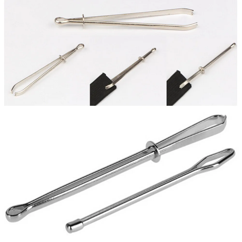 

Stainless Steel Bodkin Wear Elastic Rope Threaders Guide Belt Wearing Tools Small Lace Knitting Hooks Set 2pcs