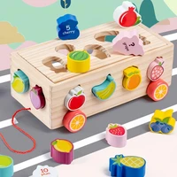 useful geometric shape blocks toy digital recognition vibrant color shape sorting cube wooden shape sorter