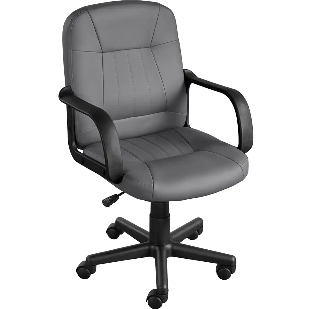 

Adjustable Faux Leather Swivel Office Chair, Gray