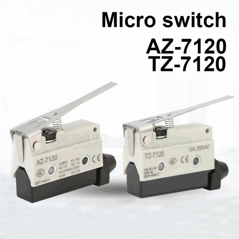 

1Pcs AZ-7120/TZ-7120 Micro Switches 1NO 1NC 250VAC Momentary Microswitch Limit Evice Mini Long Handle Reset Switch