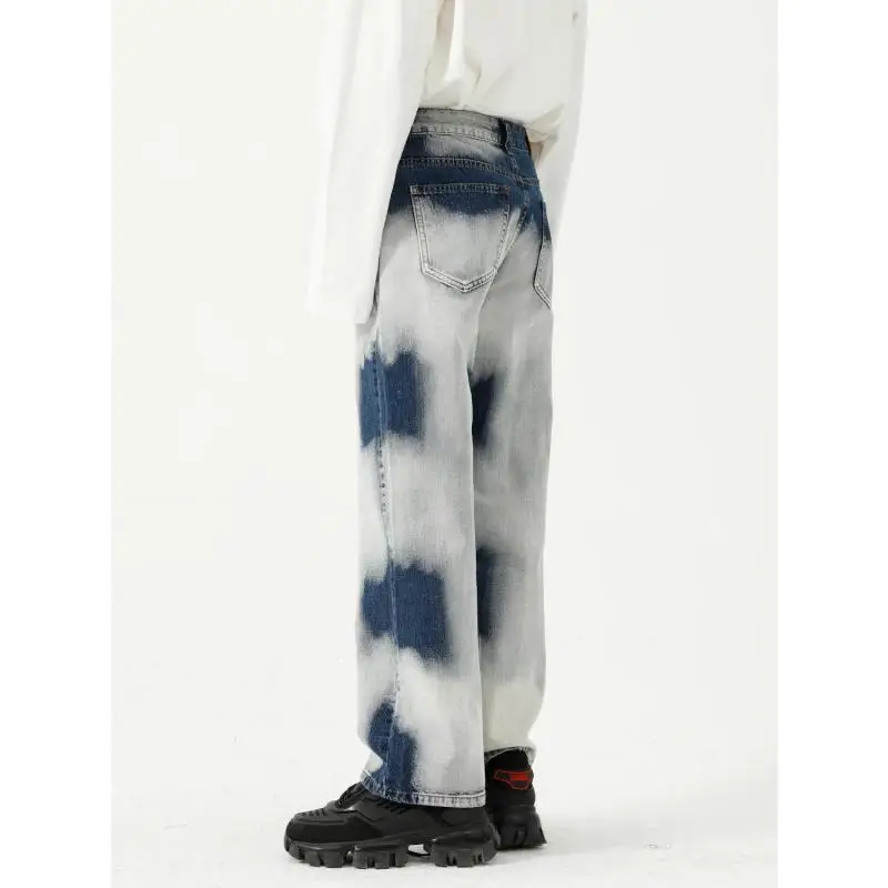 Poetry | Four Seasons New Products Tie-dye Splashed Ink Jeans Male Ins Trend Loose Street Pants Classic Pants