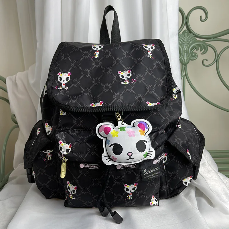 

Милый Sanrio Snoopys Lesportsac, повседневный вместительный рюкзак на шнурке, дорожная сумка, короткий дорожный рюкзак, игрушки для девочек