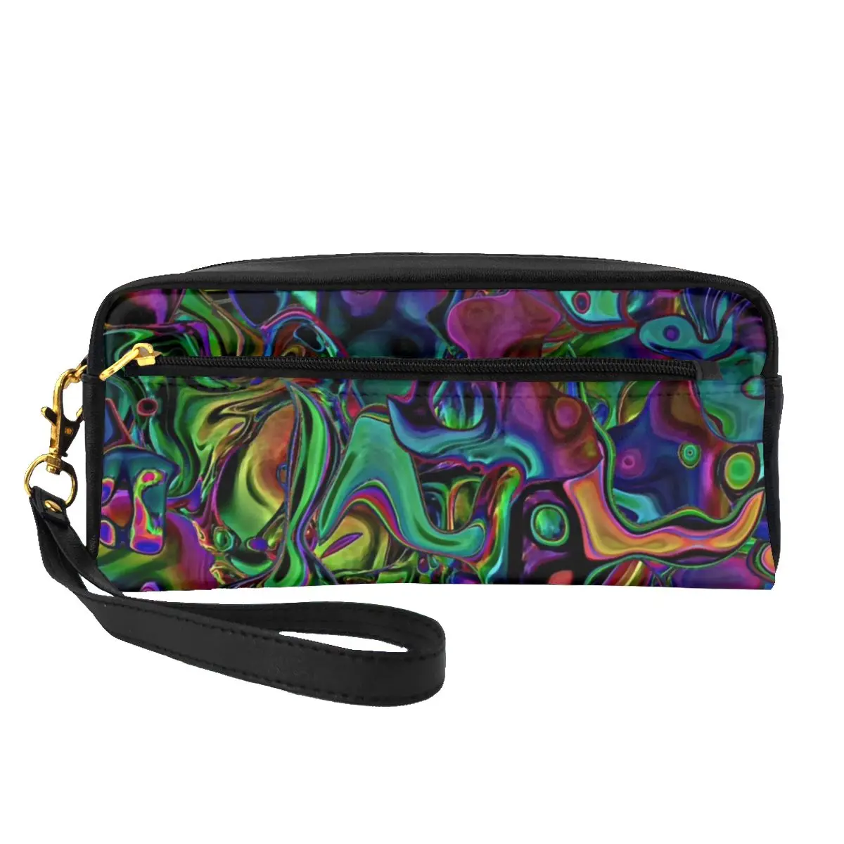 

Красочные Органайзеры для хранения из жидкой кожи, абстрактный мраморный дизайн для девушек, косметичка для макияжа, многофункциональные к...