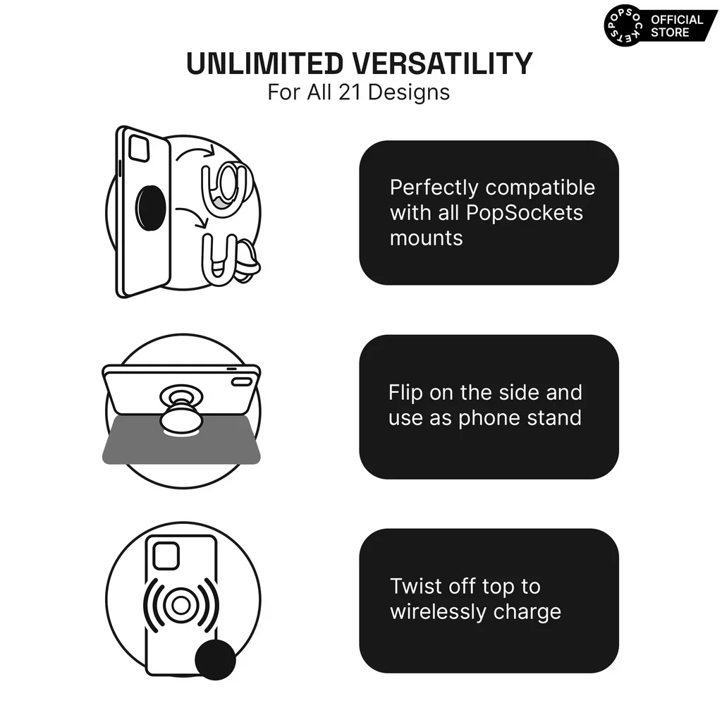 PopMount 2-Bike MagSaf PopGrip Base Slide Stretch Премиум-крепление для телефона/ручка/кошелек