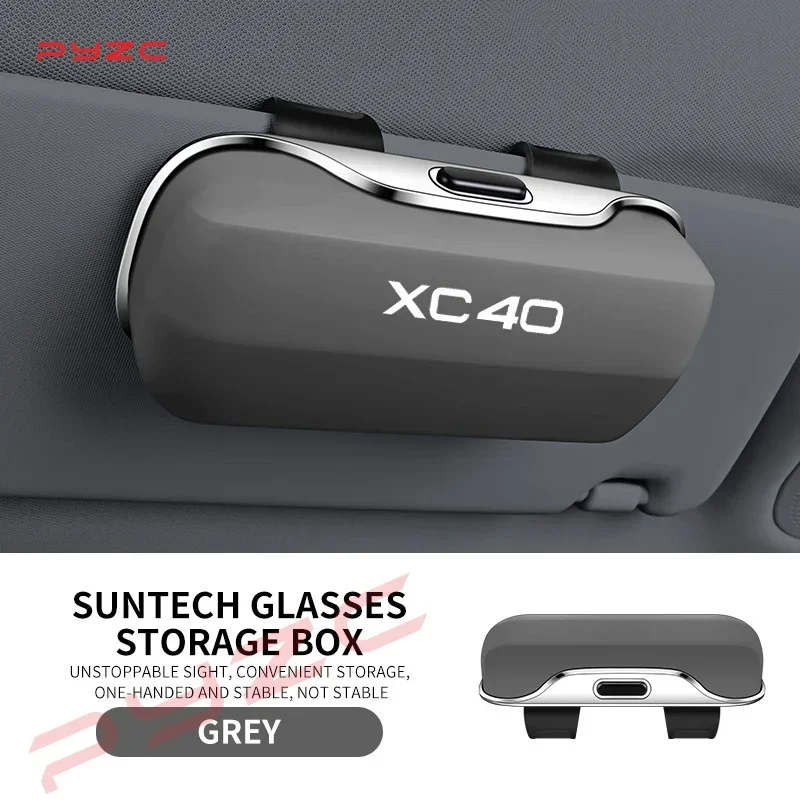 Фото Для Volvo XC40 XC60 XC70 XC90 V70 V60 V50 V40 S60 S80: Аксессуары для автомобиля – Держатель для очков/солнцезащитных очков на козырек, футляр-клипса №3