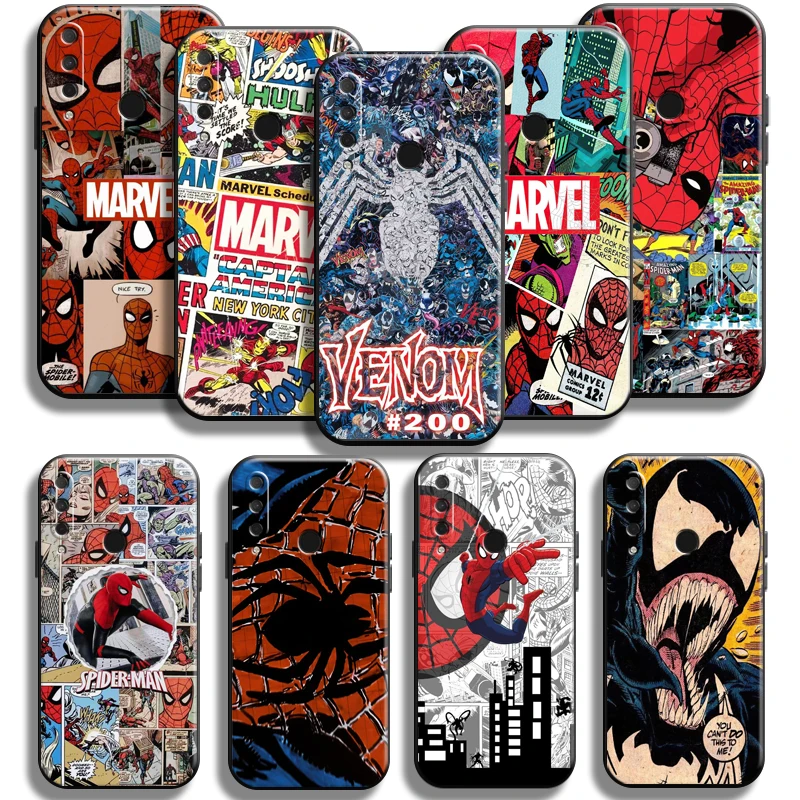 

Marvel Spiderman Venom Comics For Huawei Honor 9X Pro 9X Lite Phone Case Back Carcasa Liquid Silicon Coque Shell Shockproof