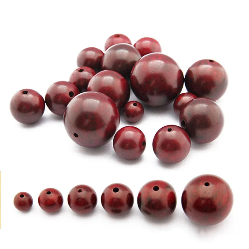 

10~20pcs Round Natural Dark Red Loose Beads 6mm 8mm 10mm for DIY Crafts Jewelry Bracelet Making