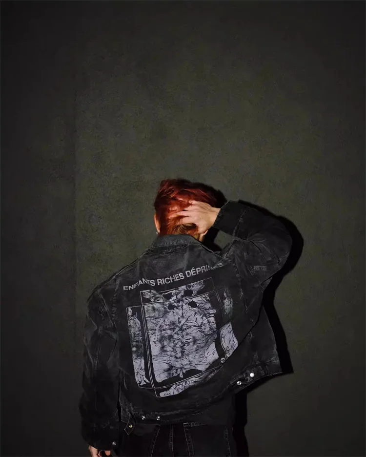 Детский пиджак второй поколения из меланхоли с потертостями