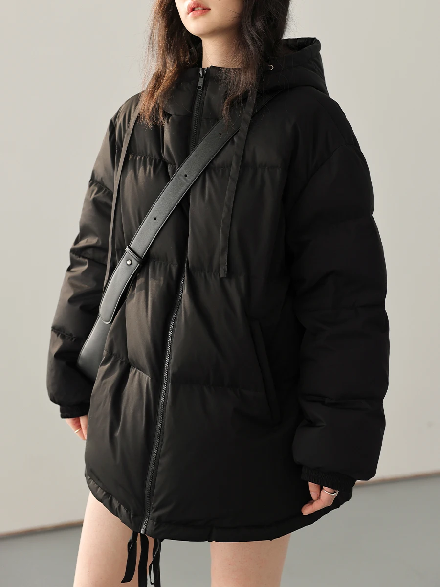 CHIC VEN Women's Down Coats Hooded 90 White Duck Down Jacket Female Overcoat Woman Coat Office Lady Autumn Winter 2023