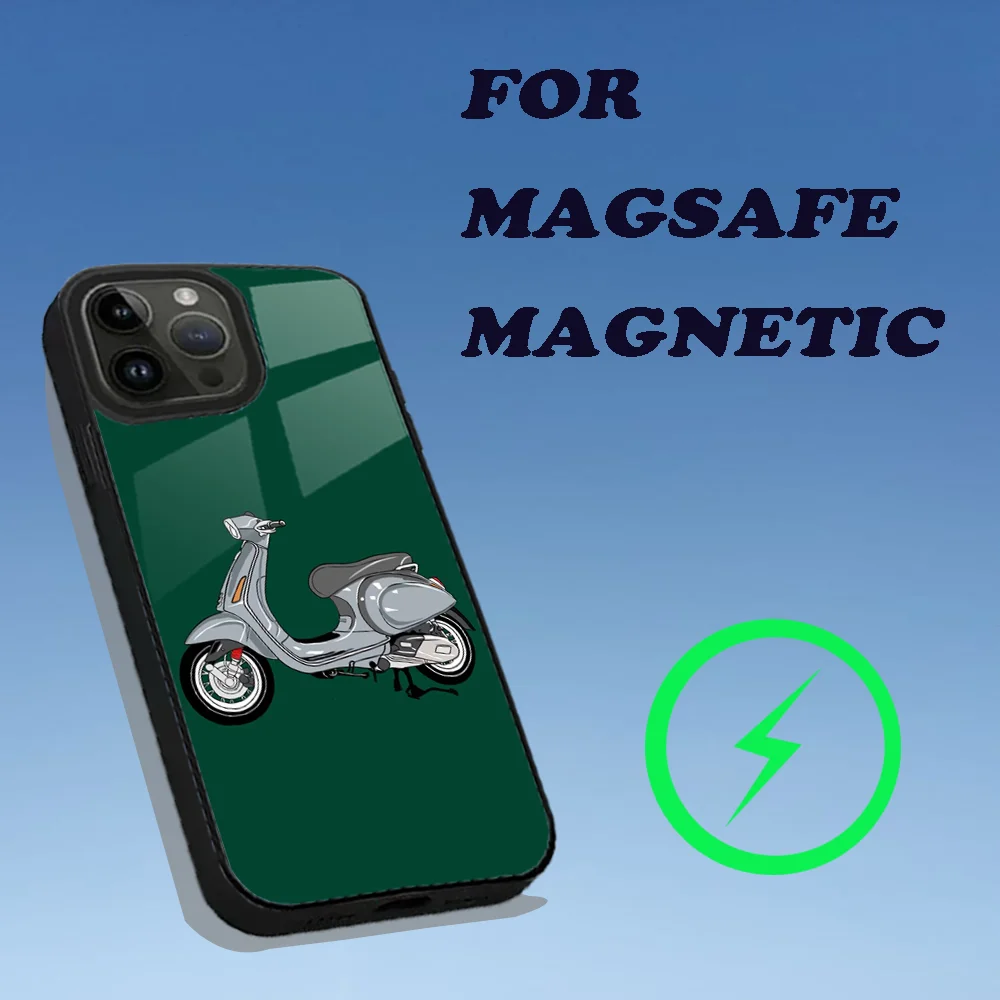 Чехол для телефона V-VespaS Scooter iPhone 15 14 13 12 11 Plus Pro Max Mini Magsafe с магнитной беспроводной