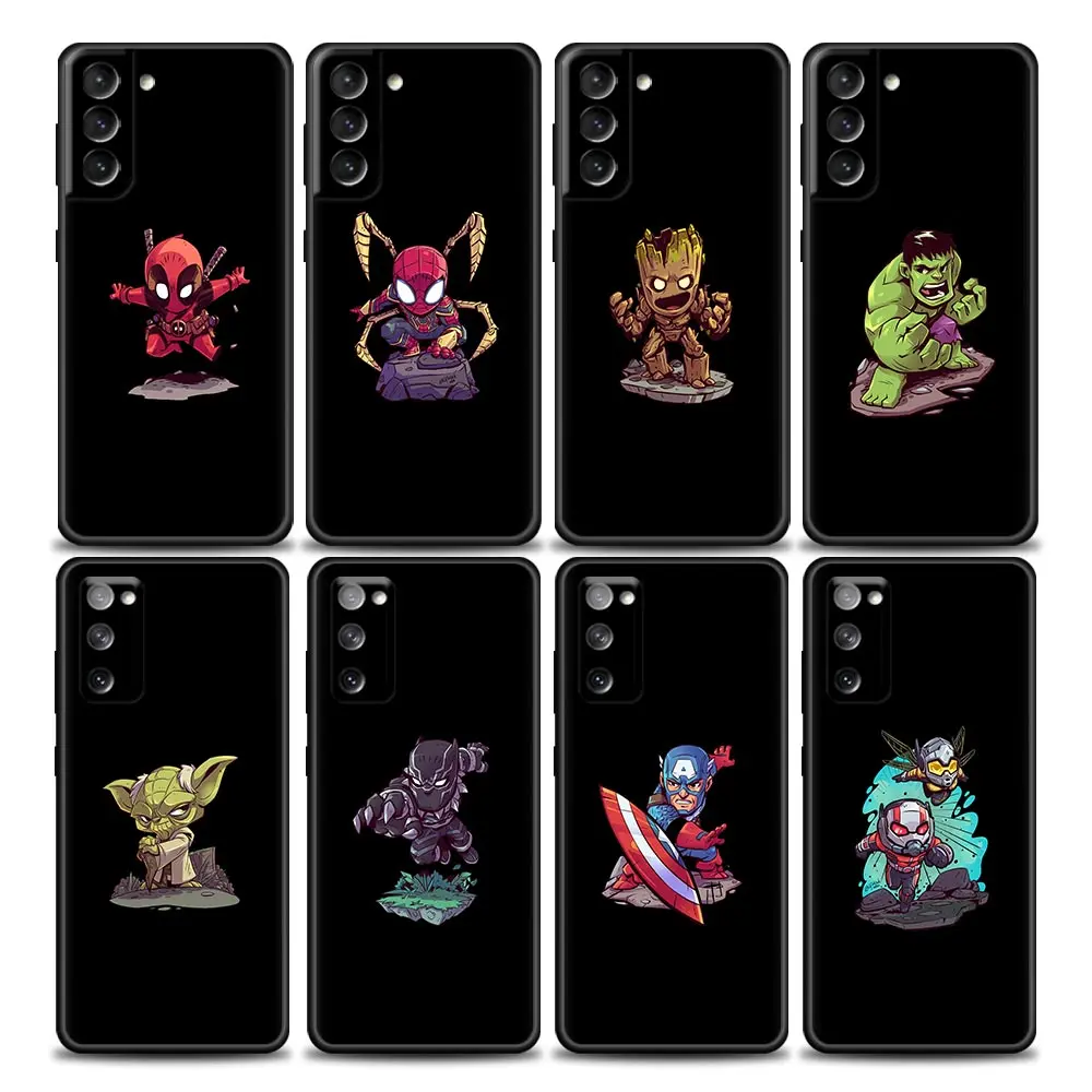 

The Avengers Cute Cartoon Marvel S22Ultra Case For Samsung Galaxy S21 S20 FE S22 Ultra S10 S9 S8 Plus 5G Phone Soft Cover Fundas