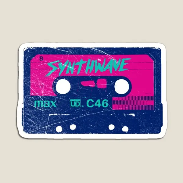 

Synthwave Retrowave Aesthetic Vintage Dr Magnet Children Baby Cute for Fridge Organizer Holder Colorful Stickers Toy Decor