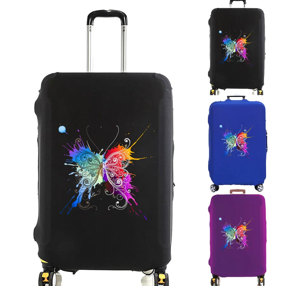 

Luggage Cover Suitcase Protector for 18-32 Inch Trolley Case Butterfly Pattern Covering Thicken Elasticity Anti-Scratch Dust Set