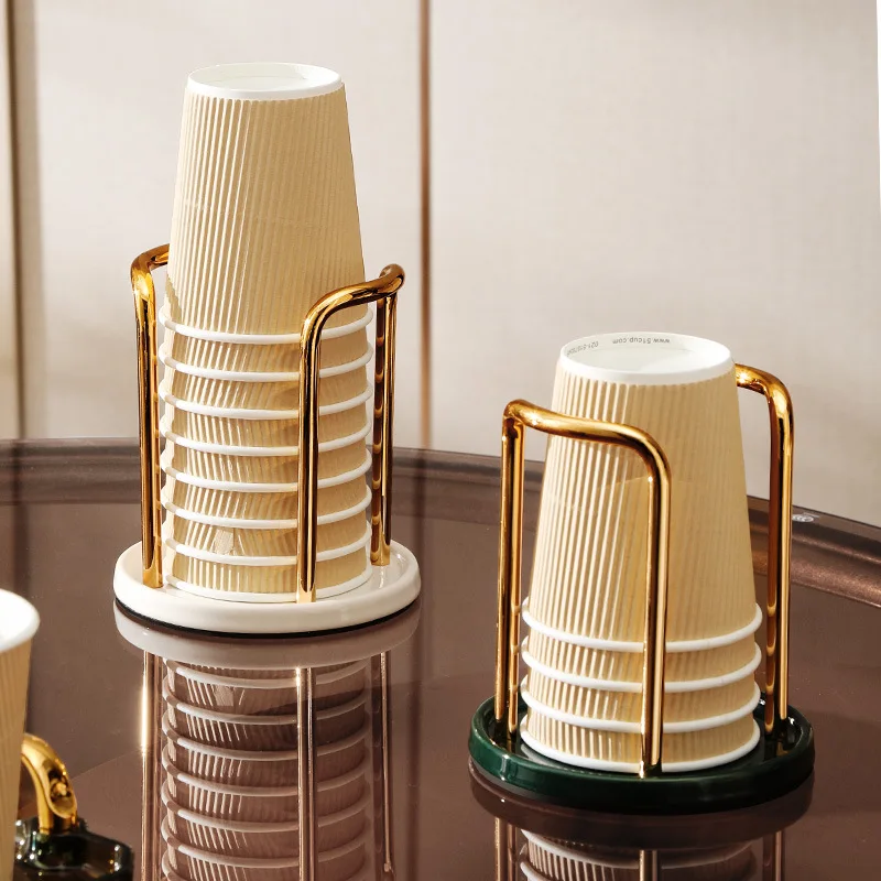 

Light Luxury Cup Holder Storage Rack Easy-to-clean Desktop Storage Racks Space-saving Household Supplies Dustproof Cup Container