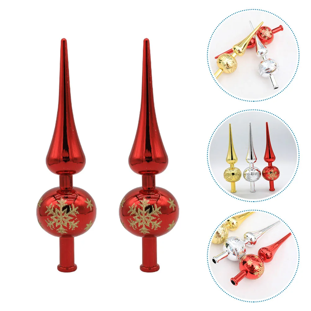 

Christmas Tree Top Star Decoration Plastic Topper Spherical Decorations Xmas Ornament Red