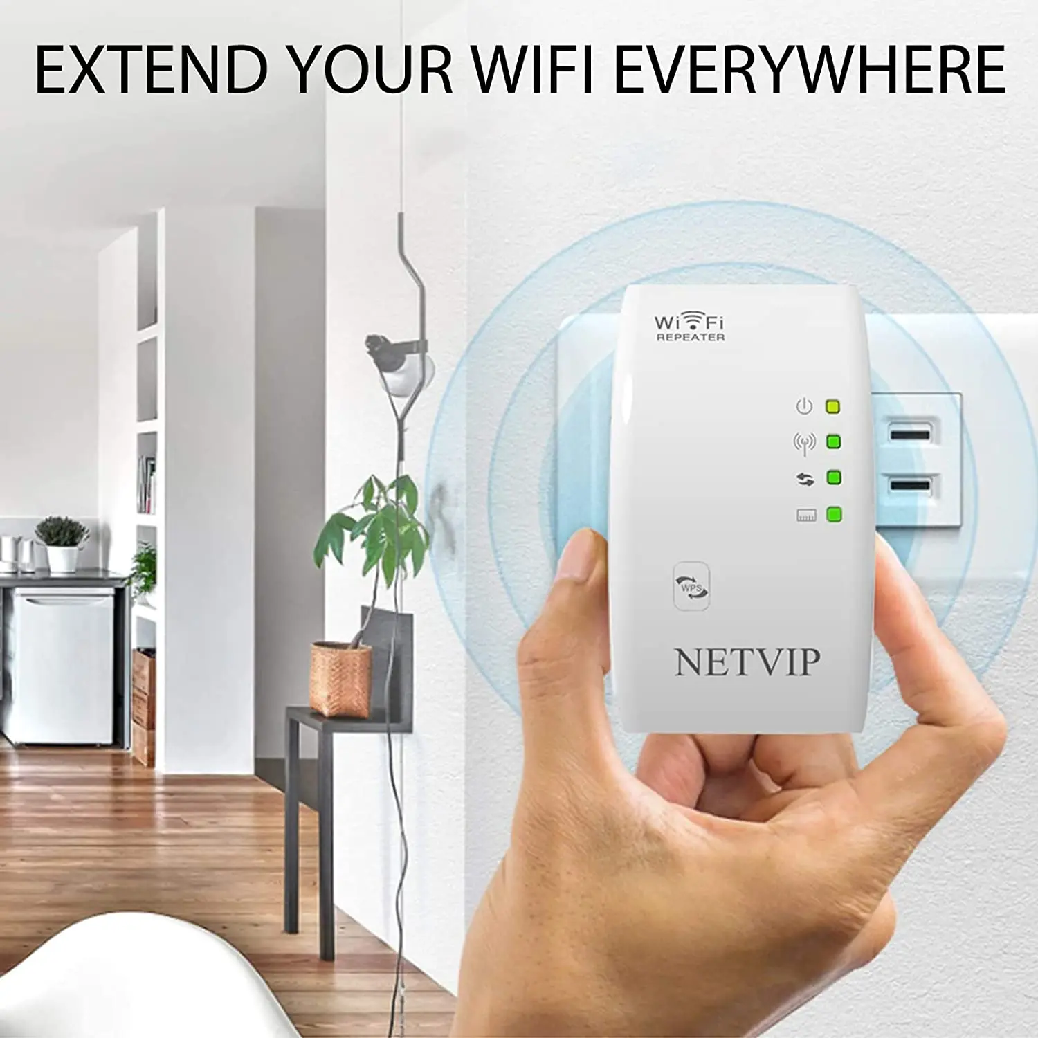 Ретранслятор диапазона Wi-Fi Kuwfi 300 Мбит/с 2 4 ГГц