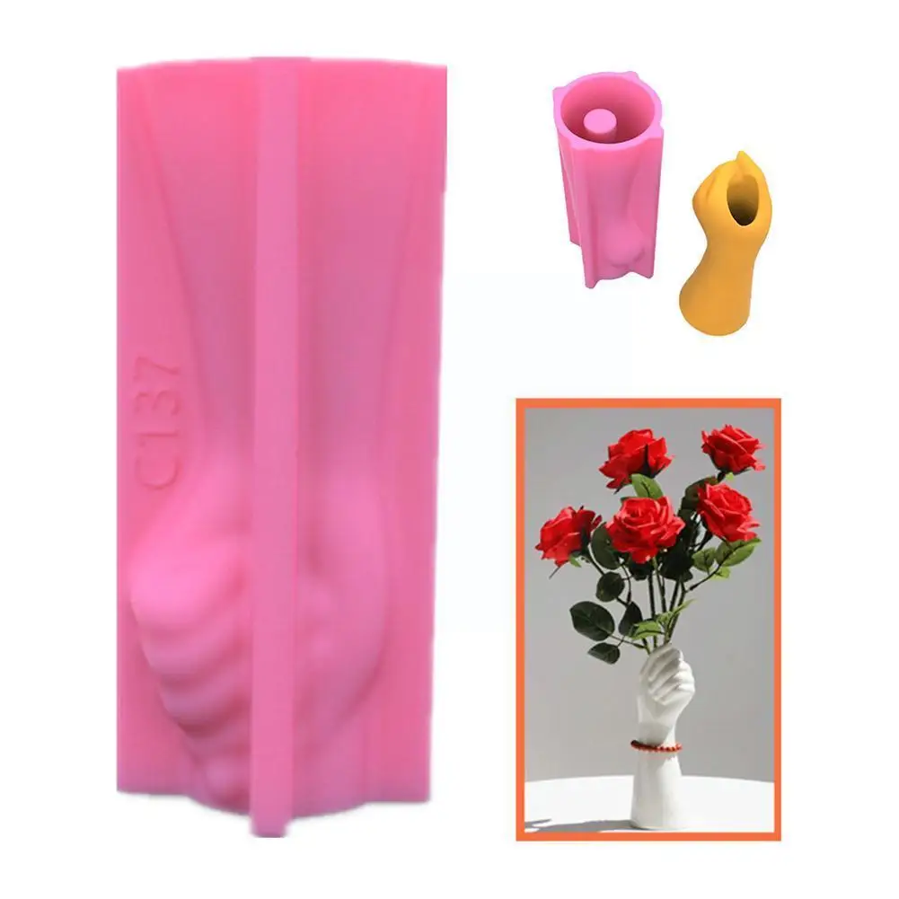 

Silicone Mold Abstract Arm Fist Flower Pot Succulent Making DIY Holder Home Mold Vase Pen Decor Concrete Cactus Resin W4N3