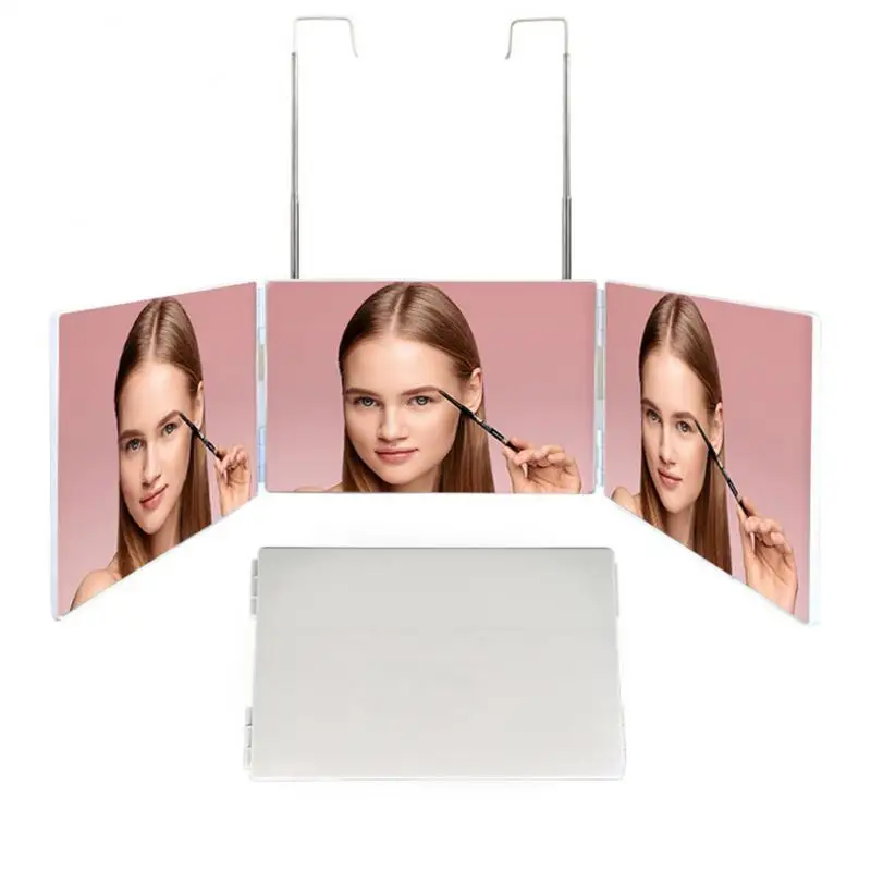 

Portable Trifold Mirror New 3 Way Mirror Diy Haircut Tool 360-degree Viewing Angle Self Hairdressing Mirror Foldable Adjustable